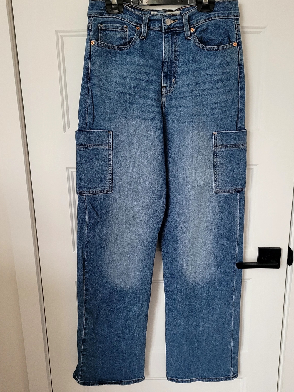 Signature by Levi Strauss High-Rise Loose Straight Cargo Jeans - Size 8/ W29